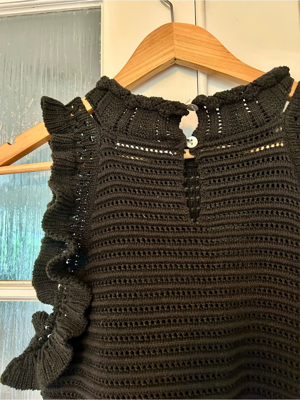 🖤 Melissa Nepton Rana Ruffle Knit Top - Picture 3 of 7